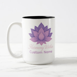 Harmony Within Lotus Mandala Personalized Two-Tone Coffee Mug