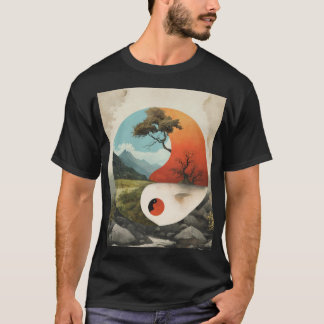 "Harmony's Embrace: Yin-Yang Surrealism T-Shirt" T-Shirt