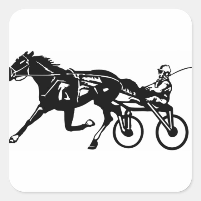 Harness Horse Racing Square Sticker (Front)