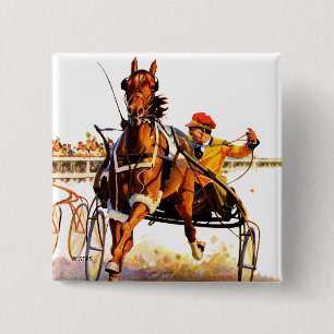 Harness Race 2 Inch Square Button