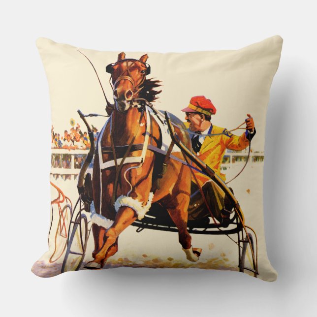 Harness Race Throw Pillow (Front)