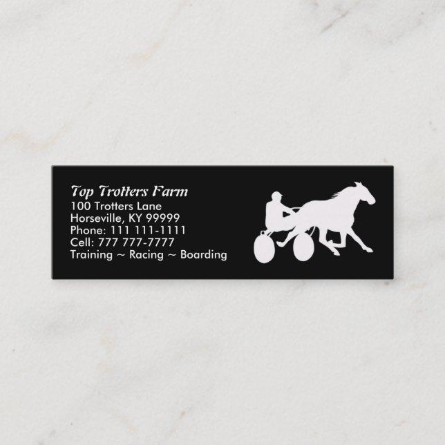 Harness Racing Business Card Template (Front)