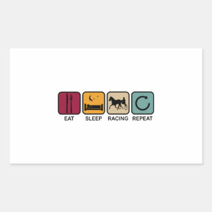 Harness Racing Eat Sleep Repeat Slogan Retro Funny Sticker