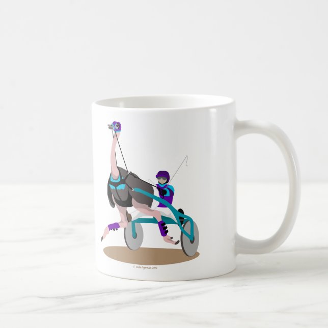 Harness Racing Ostrich Coffee Mug (Right)