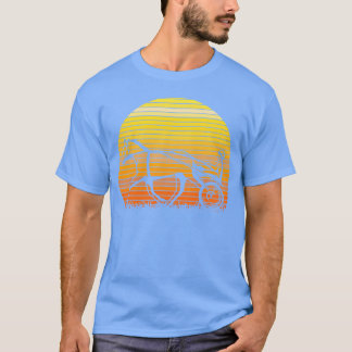 Harness Racing Race Horse Sunset Silhouette retro T-Shirt