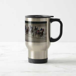 Harness Racing Rounding Last Turn Travel Mug