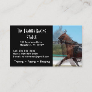 Harness Racing Trainer Business Cards