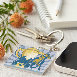 Harness Racing Trophy Sulky and Horse Keychain