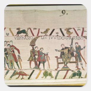 Harold  and Guy are talking together Square Sticker