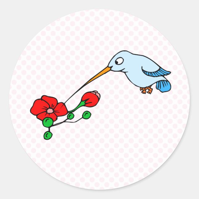 Harold Hummingbird Classic Round Sticker (Front)