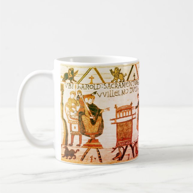 Harold swearing oath on holy relics coffee mug (Left)