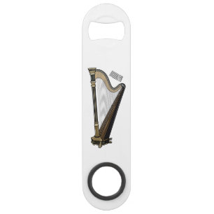 Harp cartoon illustration bar key