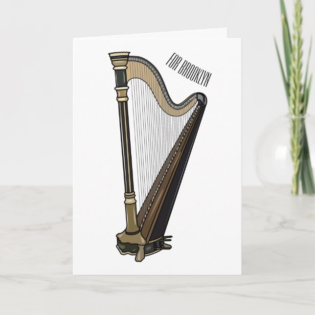 Harp cartoon illustration  card (Front)