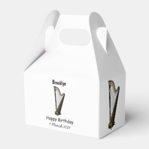 Harp cartoon illustration favor box