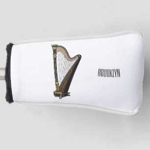 Harp cartoon illustration  golf head cover