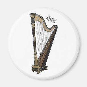 Harp cartoon illustration  magnet