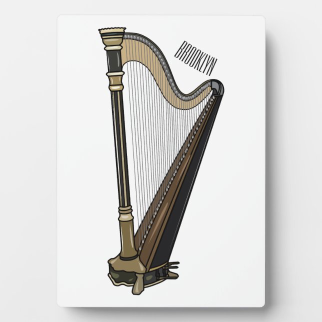 Harp cartoon illustration  plaque (Front)