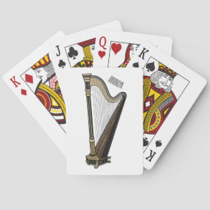 Harp cartoon illustration playing cards