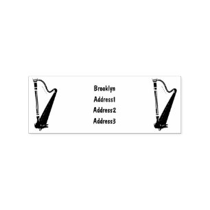Harp cartoon illustration  rubber stamp