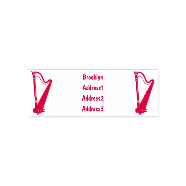 Harp cartoon illustration  self-inking stamp (Design)