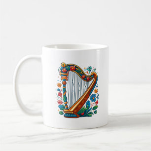Harp Folk Art Mug