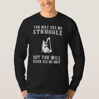 Harp Harmony: Playful Struggles, Unyielding Resolv T-Shirt
