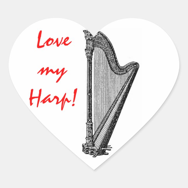 Harp Heart Sticker (Front)