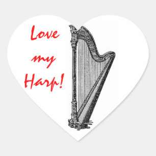 Harp Heart Sticker