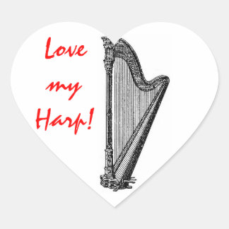 Harp Heart Sticker