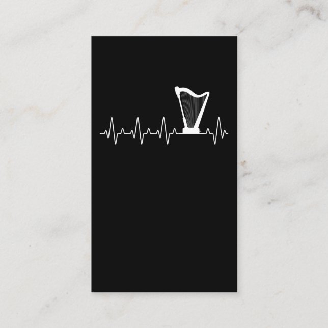 Harp Heartbeat Musician Harp Player Business Card (Front)
