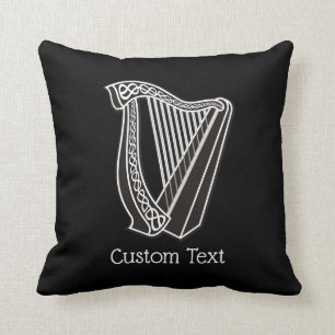 Harp Icon Throw Pillow