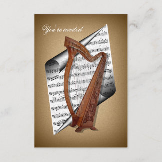 Harp invitation cards