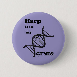 Harp Is In My Genes 2 Inch Round Button