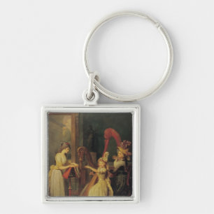 Harp lesson given by Madame de Genlis Keychain