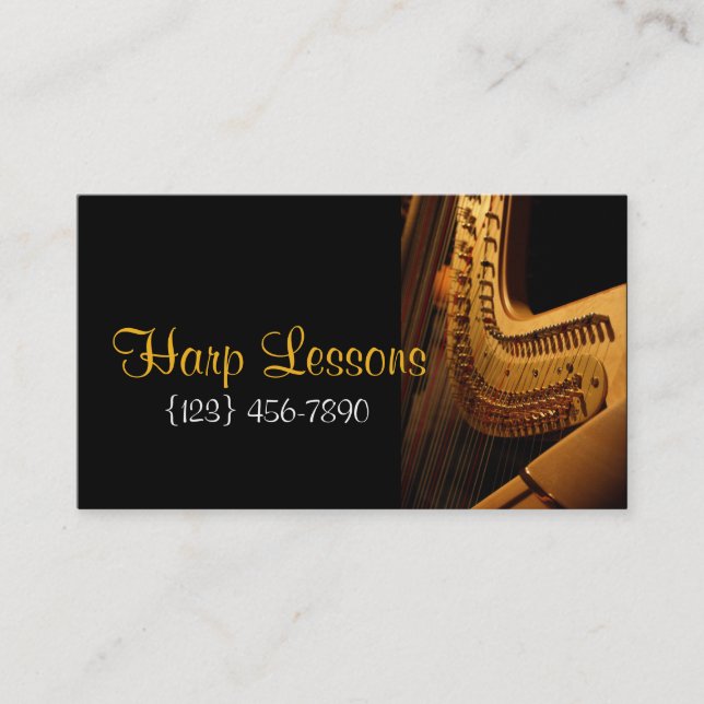Harp Lessons Music Carte de visite (Devant)