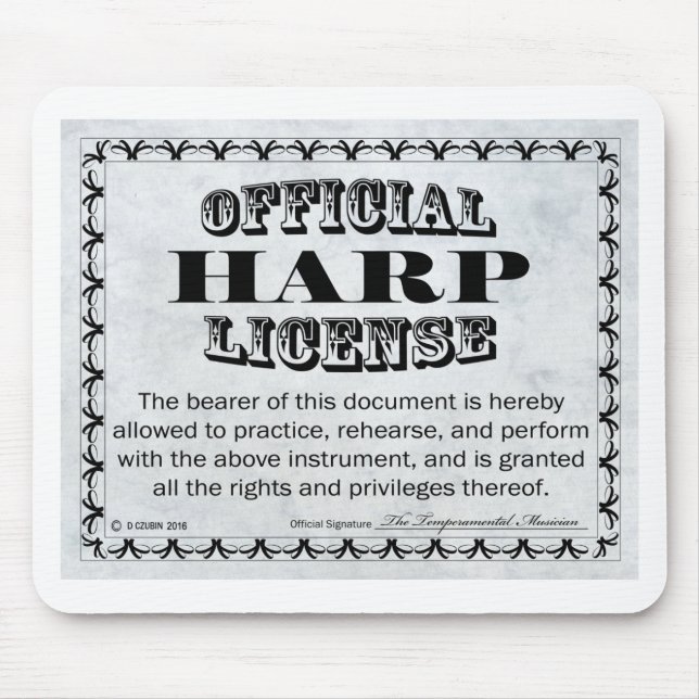Harp License Mouse Pad (Front)