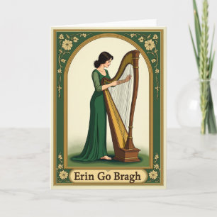 Harp Music Emerald Woman Card