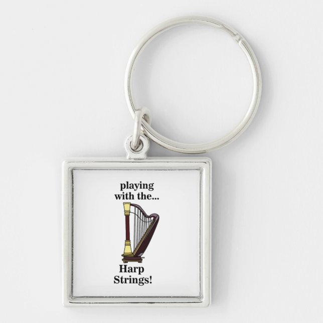 Harp Musical Instrument Harp  Keychain (Front)