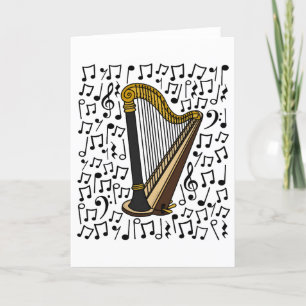 Harp Musical Notes Harpist String Music Teacher