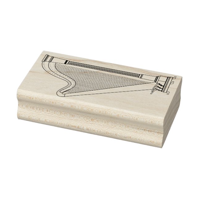 Harp Musician Music Teacher Rubber Stamp (Stamp)