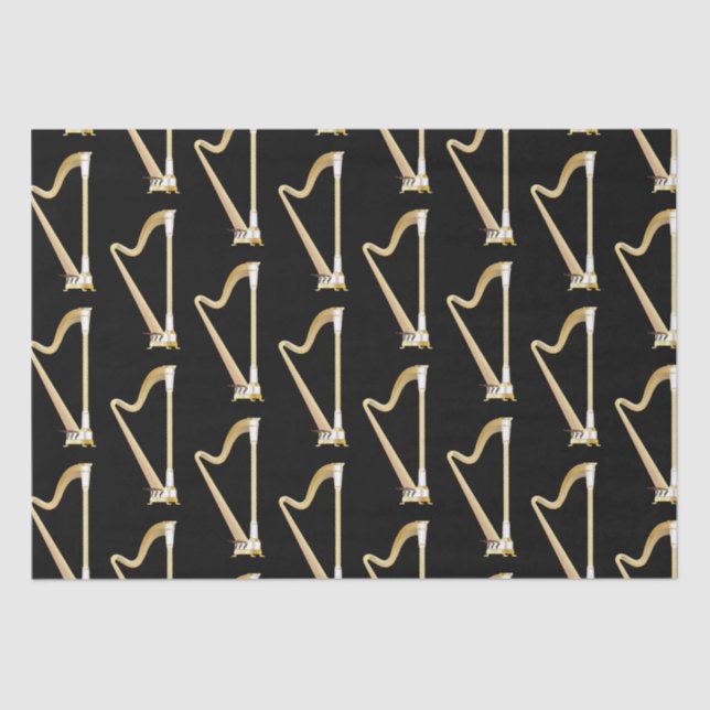 Harp Musician Music Teacher Tissue Paper (Front)