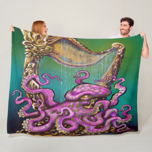 Harp Octopus Fleece Blanket
