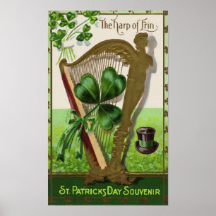 Harp of Erin Vintage St. Patrick's Day Poster
