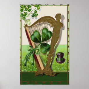 Harp of Erin Vintage St. Patrick's Day Poster