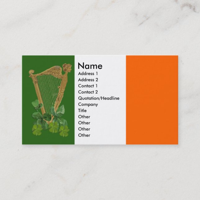 Harp of Tara Business Cards (Front)