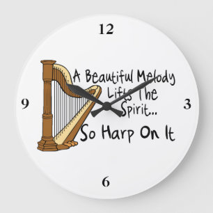Harp On It Large Clock