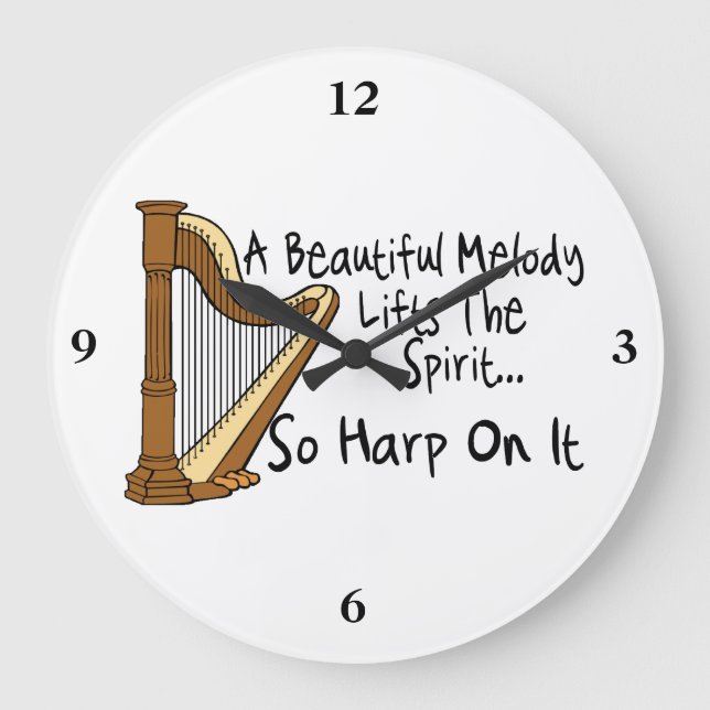 Harp On It Large Clock (Front)