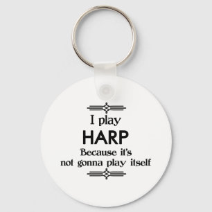 Harp - Play Itself Funny Deco Music Keychain