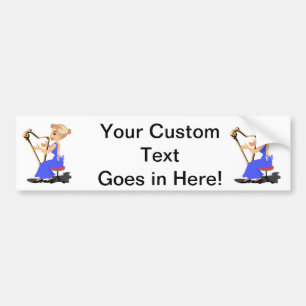 harp player female side blue.png bumper sticker