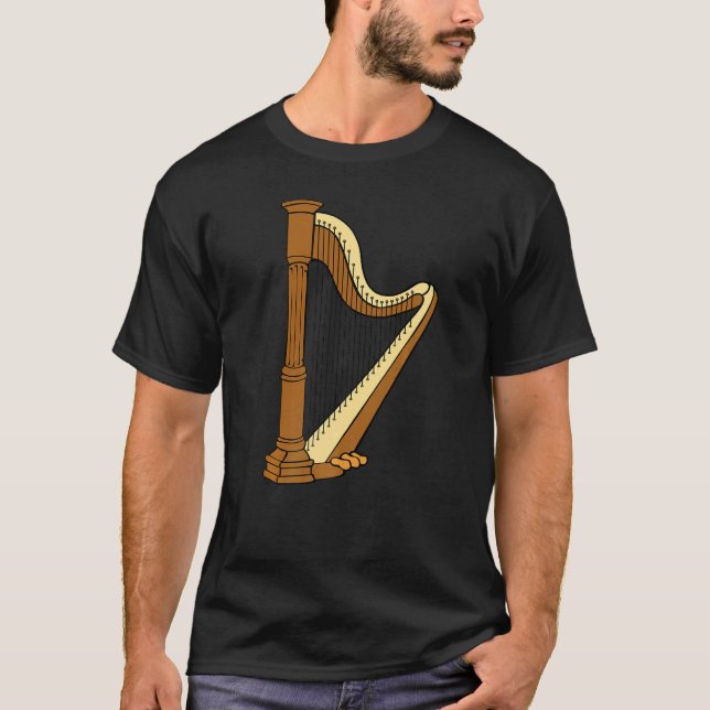 Harp Player Harpist Music T-Shirt (Front)